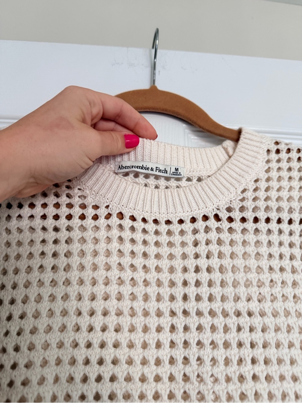 Abercrombie crochet shell top - white / cream - - Picture 5 of 6